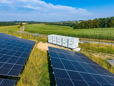 {bildtitle} BESS-Batteriespeicher für PV-Freiflächenanlagen Üttfeld